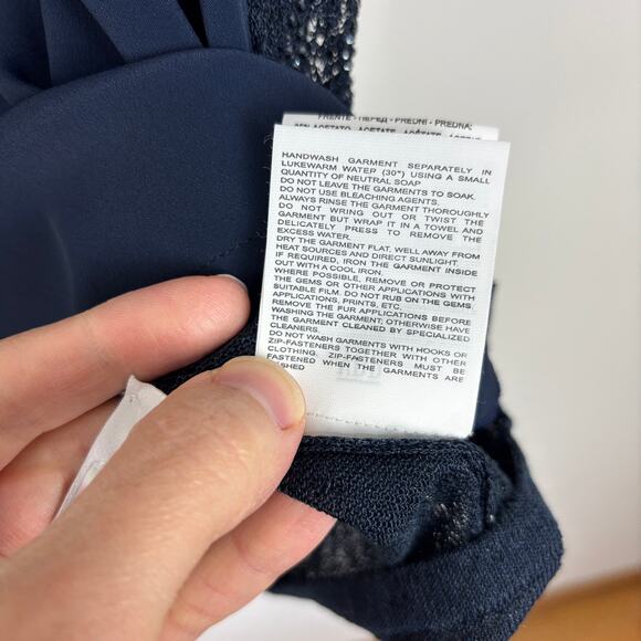 VDP Via Delle Perle NEW Blue Sleeveless Blouse Tank Top IT 42 Linen Silk Blend - Picture 10 of 11